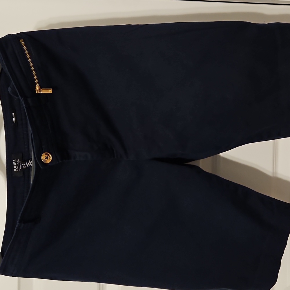 $4.99 SHIPPING. Jones New York NAVY SIZE WOMENS 10. Gold Accent ZIPPER, BUTTON.